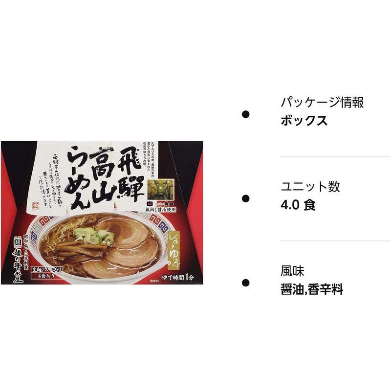 ご当地・銘店ラーメン飛騨高山らーめん 細ちぢれ麺 生中華めん 箱入り(しょうゆ味4人前)