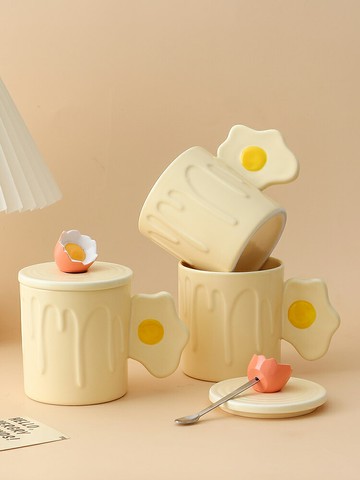 創意個性陶瓷馬克咖啡喝水杯帶蓋勺男女生家用早餐牛奶燕麥片杯子【雲木雜貨】