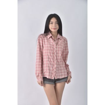 (M) hilltop格紋紅色襯衫上衣二手衣