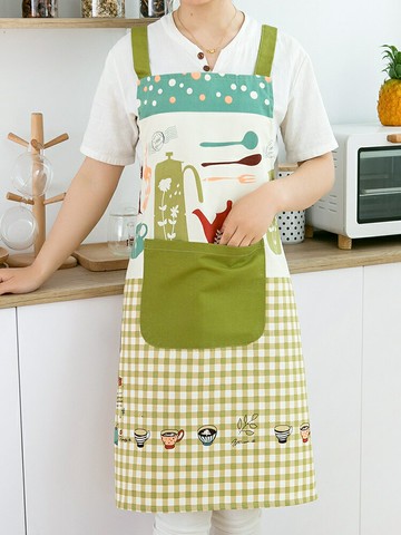 圍裙女時尚韓版純棉成人家用可愛廚房做飯防油情侶工作韓式背帶式