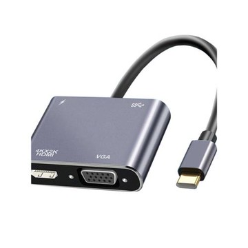 usb-c hub轉hdmi vga 4K視頻同顯高清轉換器 type-c 四合一拓展塢