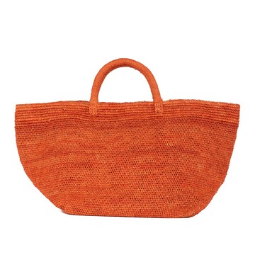 Ibeliv Vanilla Tote Bag In Orange Raffia