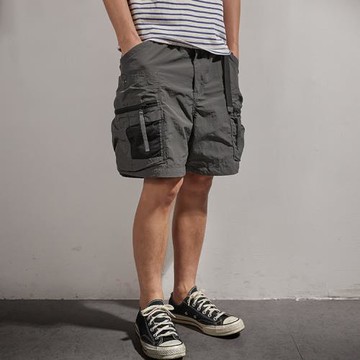 速干網眼內里夏季中褲男子經典工裝多口袋休閑運動戶外五分褲短褲