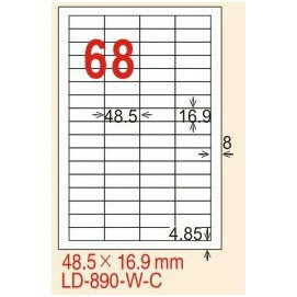 【龍德】LD-890(直角-白色) 雷射、噴墨、影印三用電腦標籤 48.5x16.9mm 20大張/包【APP滿額下單4%點數(單一帳號最高1000點)】7/31止