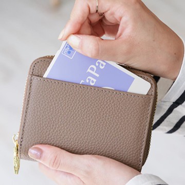 日本 LIZDAYS - 真皮16格摺疊短夾/零錢包-深棕 (11x9.5x3.5cm)