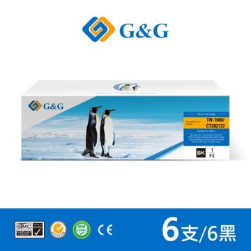【G&G】for Brother 6黑 TN-1000 / TN1000 / CT202137 相容碳粉匣 /適用Brother MFC 1815；Fuji Xerox M115b