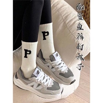 襪子女男學生中筒薄厚ins風潮流鯊魚褲網紅款P字母籃球運動休閑襪