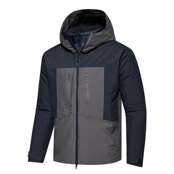 【巴黎精品】衝鋒衣羽絨夾克(兩件套)-連帽可拆防風防水男外套4色a1he20