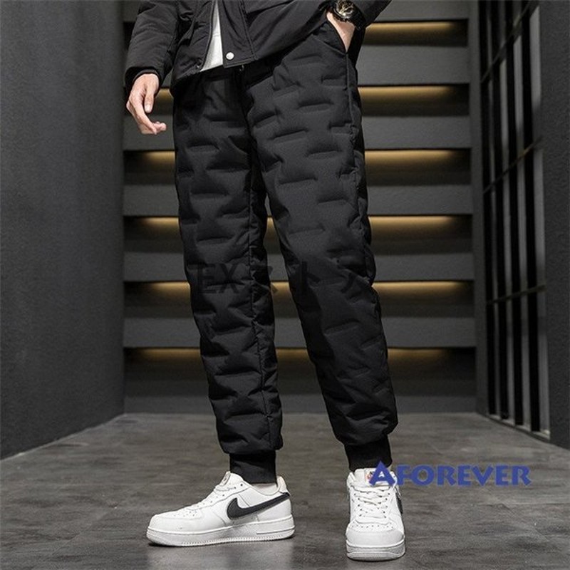 防寒パンツ メンズ 厚手パンツ ダウンパンツ 白ダウン 防寒 無地 冬パンツ ウエストゴム あったか 通販 Lineポイント最大get Lineショッピング