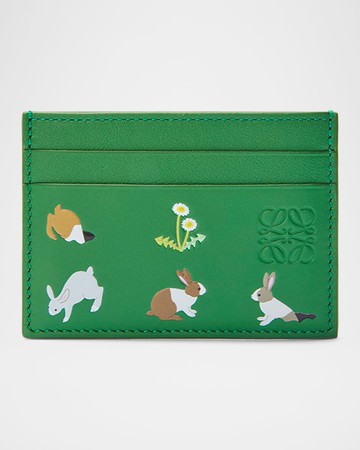 x Suna Fujita Bunnies Leather Card Holder