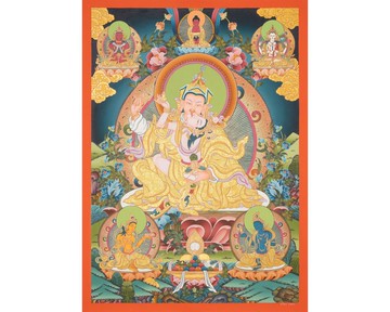 傳統喜馬拉雅蓮花生大師藝術作品－真正的礦物顏料