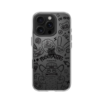 iPhone 16 Pro Clear Case（相機按鈕） 透明 - Fuggler 放克牙寶-常態系列 Regular series - 真是太棒了 - 線條版
