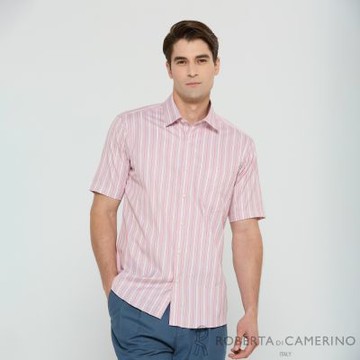ROBERTA諾貝達 進口素材 紳士休閒精品 純棉短袖襯衫 台灣製