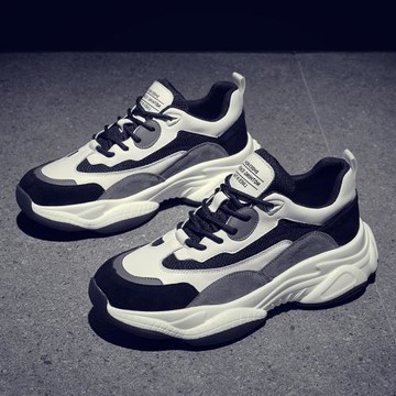 男鞋老爹鞋ins爆款熊貓鞋秋季百搭情侶款網面潮鞋厚底透氣運動鞋