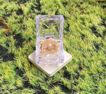 可愛能量聚寶盆 天然白水晶招財小晶洞x白水晶淨化石 能量擺飾