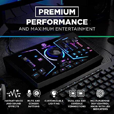 M-Game RGB Dual USB Audio Interface Mixer for Streaming and Gaming with XLR Microphone in, Optical in, Voice FX, Sampler, RGB Lights and Software