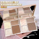 四色修容盤 修容盤 高光修容 鼻影 閃粉 修容綜合盤 啞光 珠光 提亮 自然妝感 立體陰影盤 化妝品【60627】