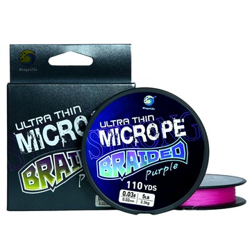 Bingolife 水染 手竿 子線 0.03號 極細紫色 PE編織線 100米 微物專用 強拉力 遠投王 路亞