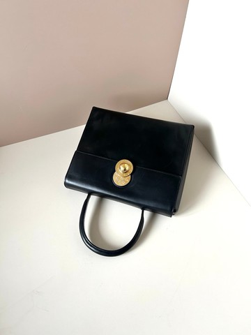 【特選貨品】中古Celine移動金色星球黑色皮革凱莉手袋小古董包