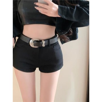 黑色辣妹包臀短褲女2025春夏新款高腰顯瘦百搭靴褲子性感緊身熱褲