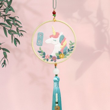 平安福DIY刺繡 平安符刺繡手工diy材料包雙面繡夏季車掛飾送男友自繡制作平安福【HZ66546】