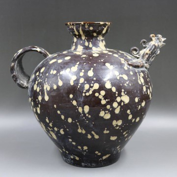 宋吉州窯點彩雞頭執壺仿古家居仿古復古裝飾瓷器擺件古董古玩收藏1入