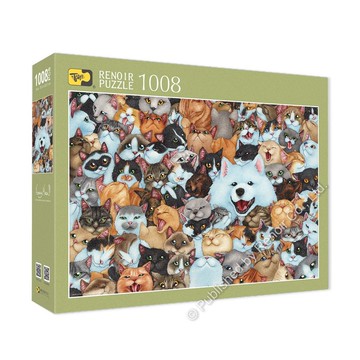 雷諾瓦拼圖文化坊/小黑在哪兒?/1008片/貓瘋子