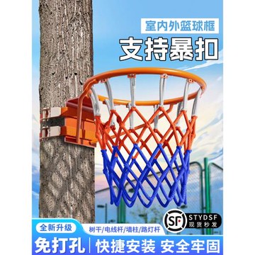 籃球框投籃架壁掛式室外戶外家用免打孔籃筐兒童成人簡易藍可移動