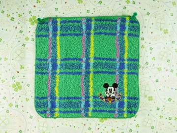 【震撼精品百貨】Micky Mouse_米奇/米妮 ~小方巾-綠格子