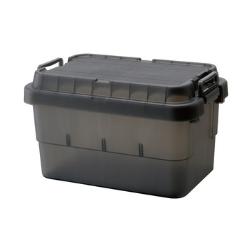 RISU｜【二代】TRUNK CARGO 可堆疊多功能耐重收納箱50L(半透明)透明黑
