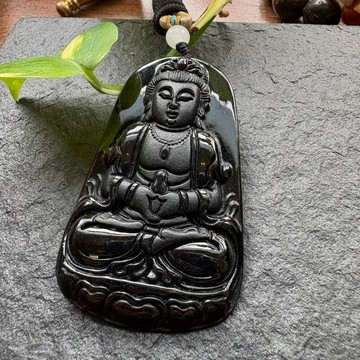 墨翠 禪定觀音墨翠 翡翠吊墜 天然翡翠A貨 QJ-0021