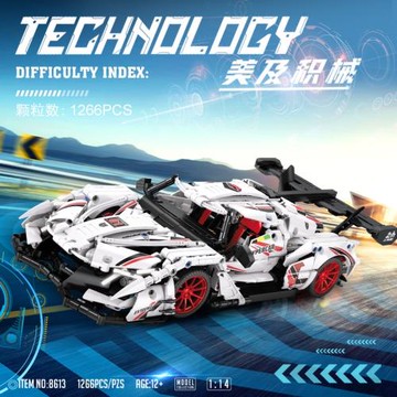 跨境美及8613太陽神阿波羅跑車汽車模型積木玩具兼容樂高拼裝禮物