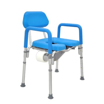 【海夫健康生活館】杏華 鋁製加大便椅 固定式 符合長照補助(HT4060-BL)