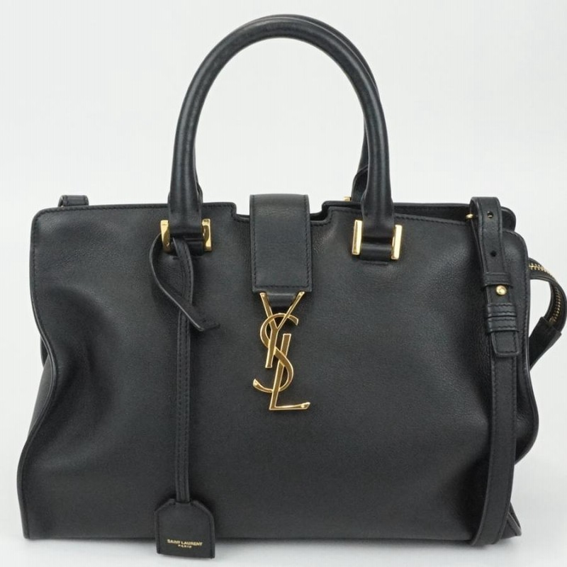 SAINT LAURENT サンローラン 424869 CABAS カバス スモール ブラック YSLライン 2WAYバッグ ハンドバッグ  ショルダーバッグ レディース 【中古】 | LINEショッピング