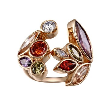 SOIRÉE BY N.Y. 蒔華芮︱GIVERNY花瓣彩鑽戒指-可調式(共2色)