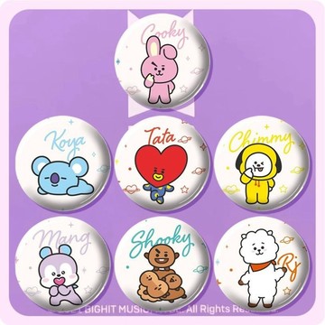 ⭐韓國代購正版⭐BTS吧唧line friends馬口鐵圓形徽章防彈少年糰粉絲應援胸章裝飾