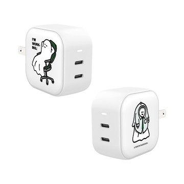 【正版授權】Percentage上班偷懶GaN 45W Type-C雙孔充電頭