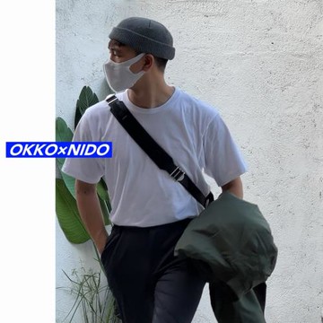 OKKO周邊日系休閑250G寬松復古純色純棉T恤韓版運動男女情侶短袖