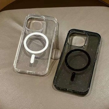 簡約透明閃粉 磁吸手機殼 防摔殼 適用iPhone 17 13 14 15 16 Pro Max 17Pro 手機殼