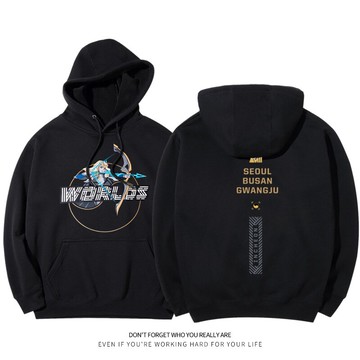 聯盟游戲全球總決賽奪冠衣服寒冰射手艾希秋冬連帽套頭衛衣男外套