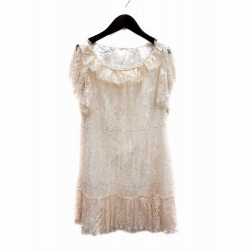 中古 レッセパッセ Laisse Passe ワンピース ミニ フレンチスリーブ レース 36 ベージュ Mn レディース 通販 Lineポイント最大1 0 Get Lineショッピング