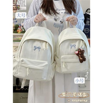 茶話會日系ins風簡約休閑雙肩包女生 初中高中學生書包輕便小背包