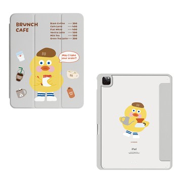 【TOYSELECT】早午餐兄弟小黃鴨咖啡師強悍磁吸iPad三折保護殼