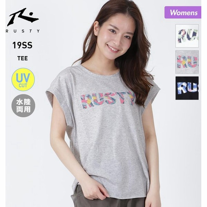 Rusty ラスティ レディース 半袖 ラッシュガード Tシャツ ティーシャツ ロゴ 水陸両用 Uvカット 通販 Lineポイント最大0 5 Get Lineショッピング