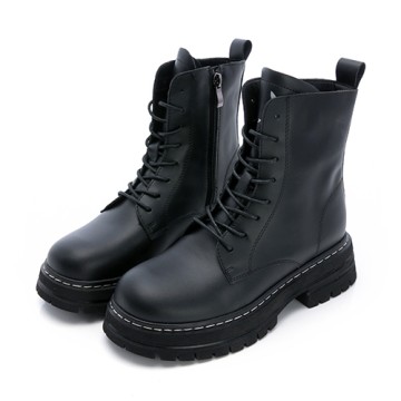 ⚡走春首選 任2雙再享85折｜PLAYBOY 貴族騎士 拉鍊經典馬丁靴 -黑(PY0717)