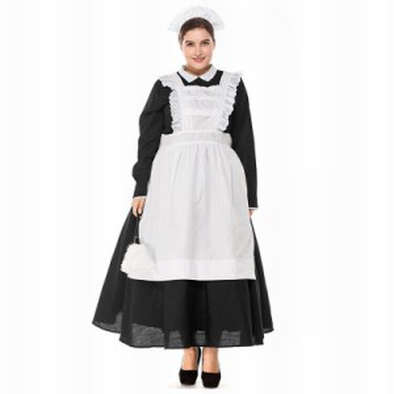 大きいサイズ メイド服 ハロウィン コスプレ エプロン パーティー仮装 コスチューム 制服 ロング丈ワンピース レディース 大人用 通販 Lineポイント最大1 0 Get Lineショッピング