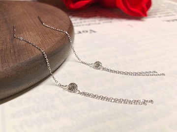 【Jewelry Ya 茱麗葉】日本18K 流蘇 小鑽耳環