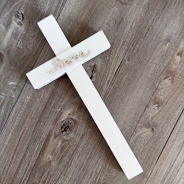 Amour愛木木-十架的愛 原木壁掛十字架