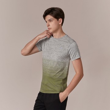 GIORDANO 男裝G-MOTION修身透氣機能T恤 -  29 灰綠