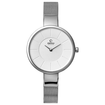 OBAKU 采麗時刻時尚腕錶-銀色